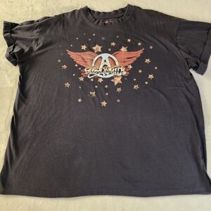 Aerosmith Dark Gray Tshirt With Graphics Size XL